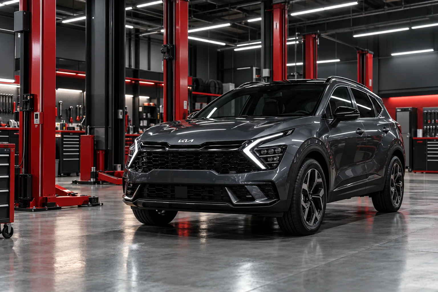 Автомобиль Kia в специализированном техцентре